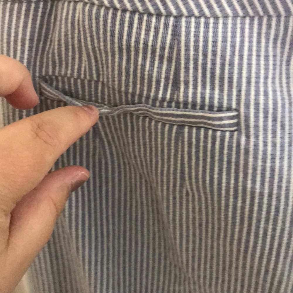 Talbots trousers blue striped s 6 classic style straight leg - Picture 7 of 8